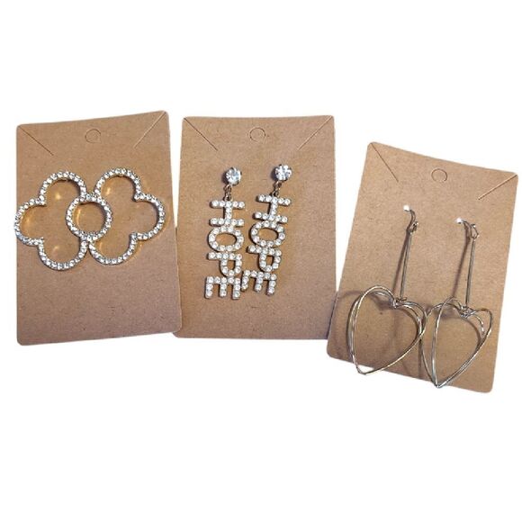 Earrings 3 Pairs Gold Toned Elegant Boho Bundle NWT - Picture 4 of 15